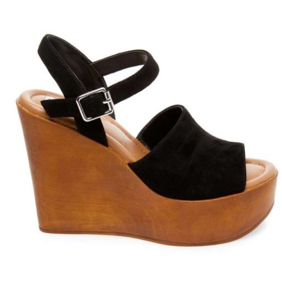Free People Shoes - Madden FP black platform suede wedge sandal 7